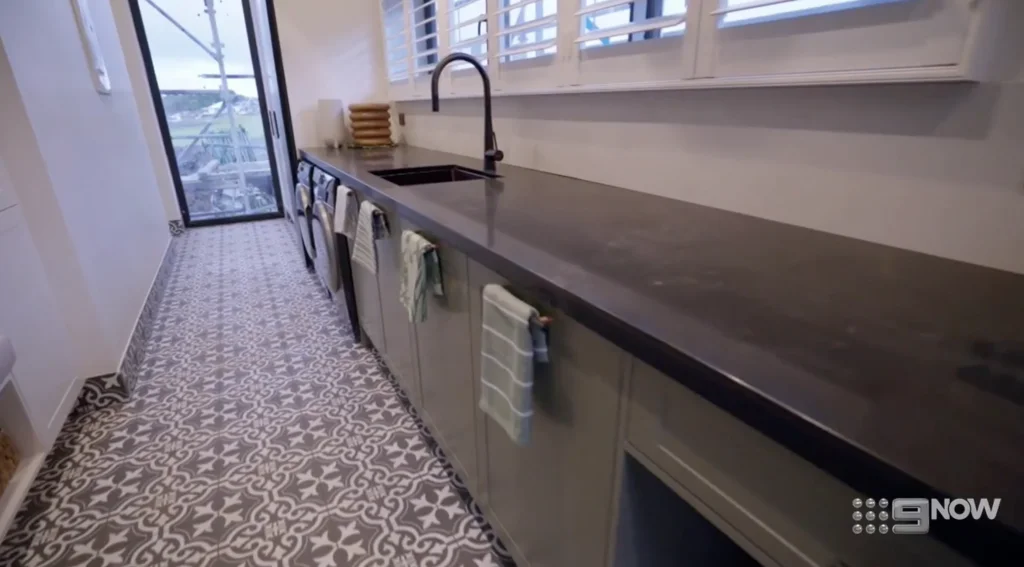 The Block 2022 Week 9 – Ankur and Sharon Hall, Laundry & Mud Room